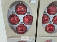 4 x kerstballen glas 4 stuks rood - afbeelding 3 van  3