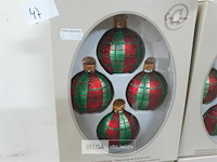 4 x kerstballen glas 4 stuks rood/groen - afbeelding 3 van  3