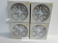 4 x kerstballen glas 4 stuks transparant