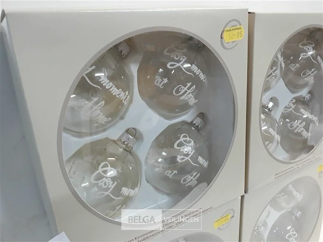 4 x kerstballen glas 4 stuks transparant - afbeelding 3 van  3