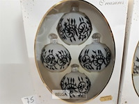 4 x kerstballen glas 4 stuks wit - afbeelding 3 van  3