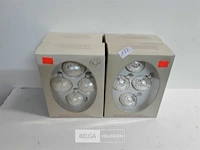 4 x kerstballen glas 4 stuks zilver 2 assorti - afbeelding 1 van  3