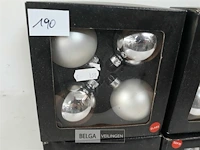 4 x kerstballen glas 4 stuks zilver - afbeelding 3 van  3
