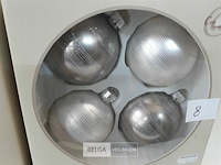 4 x kerstballen glas 4 stuks zilver - afbeelding 3 van  3