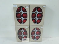 4 x kerstballen glas 6 stuks rood - afbeelding 2 van  3