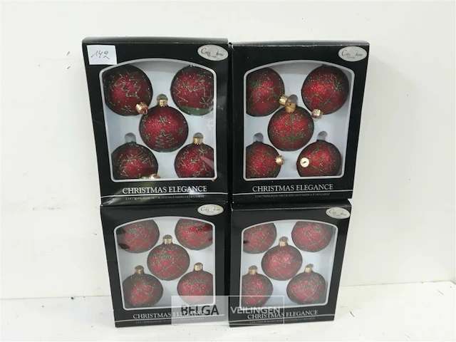 4 x kerstballen pvc 5 stuks rood/groen - afbeelding 2 van  3