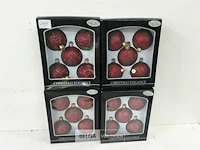 4 x kerstballen pvc 5 stuks rood/groen - afbeelding 2 van  3