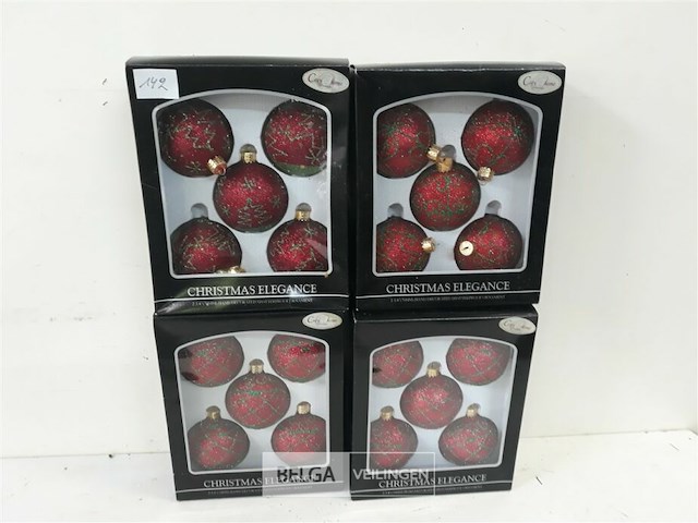 4 x kerstballen pvc 5 stuks rood/groen - afbeelding 1 van  3