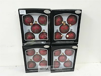 4 x kerstballen pvc 5 stuks rood/groen - afbeelding 2 van  3