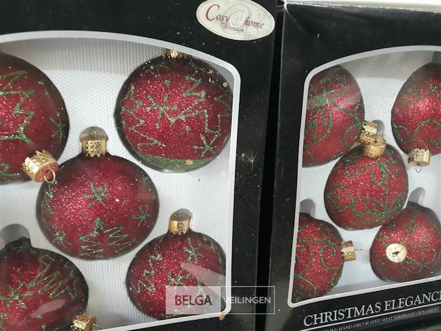 4 x kerstballen pvc 5 stuks rood/groen - afbeelding 3 van  3