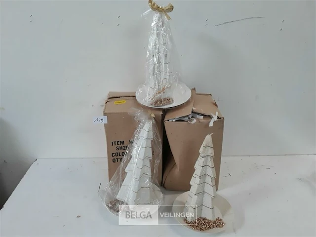 4 x kerstboom kaars op metalen voet - afbeelding 2 van  3