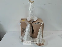 4 x kerstboom kaars op metalen voet - afbeelding 2 van  3