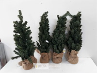 4 x kerstboom kunststof met kluit 60 cm - afbeelding 1 van  3