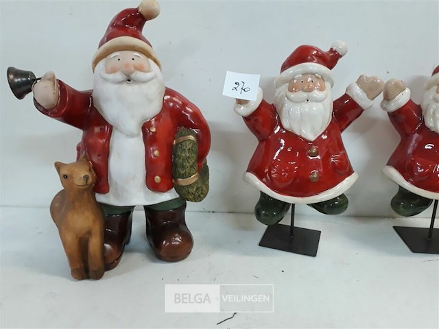 4 x kerstman keramiek deco +/- 27 cm - afbeelding 3 van  3