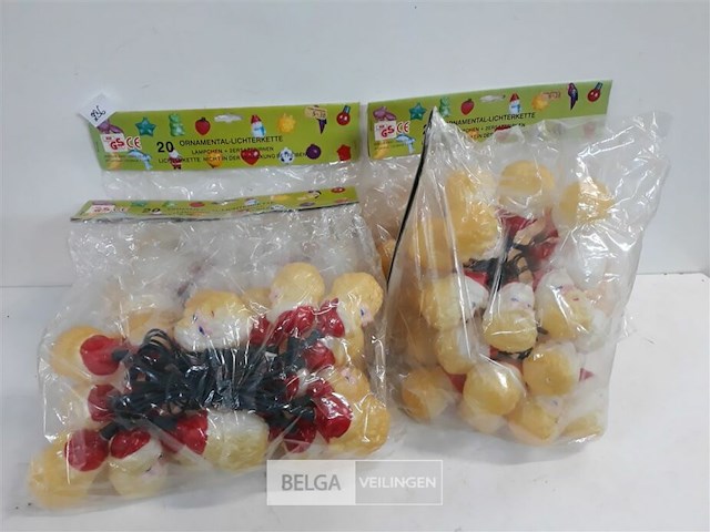 4 x kerstverlichting 20 lampen als kerstmanhoofd - afbeelding 2 van  3