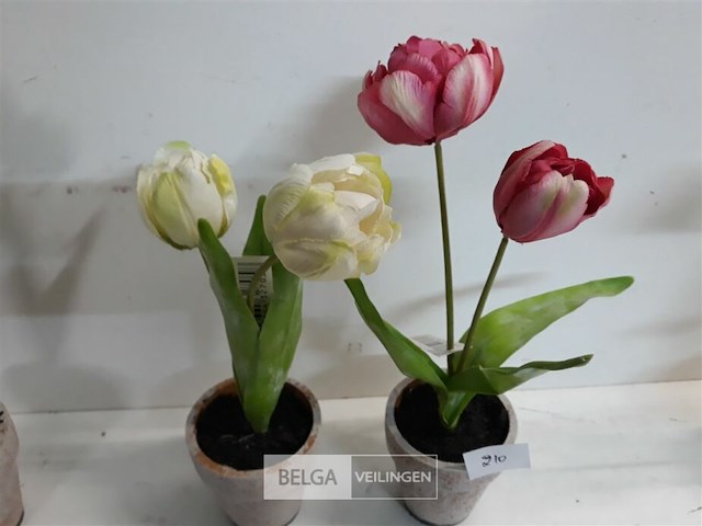 4 x kunstbloem in pot 2 assorti 30 cm - afbeelding 3 van  3