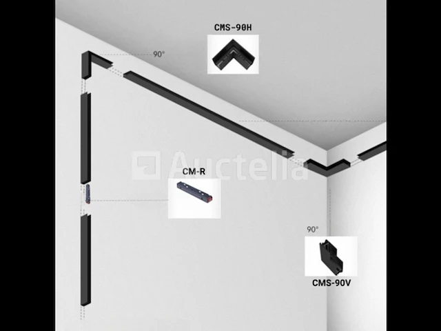 4 x l-connector voor 20mm opbouw magnetische rails - horizontaal - afbeelding 2 van  4