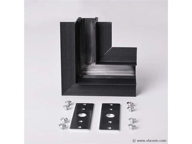 4 x l-connector voor inbouw magnetische rails 20 mm - horizontaal - afbeelding 4 van  4