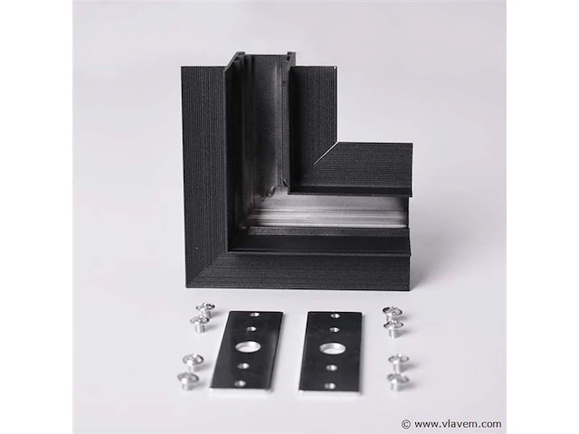 4 x l-connector voor ingebouwde magnetische rails 20 mm – horizontaal. - afbeelding 4 van  4