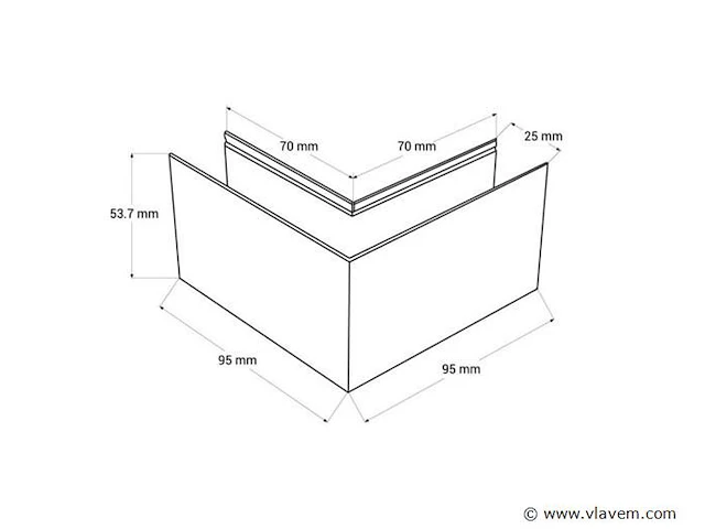 4 x l-connector voor magnetische opbouwrails 20 mm – horizontaal. - afbeelding 4 van  4