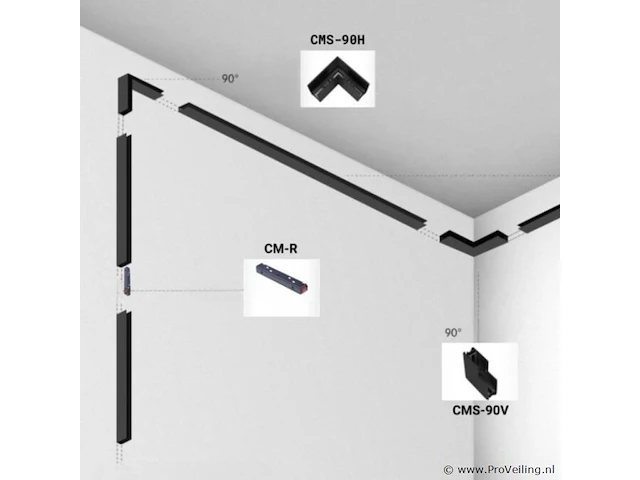 4 x l-connector voor uitsteekmagnetische rails 20 mm - horizontaal - afbeelding 3 van  4