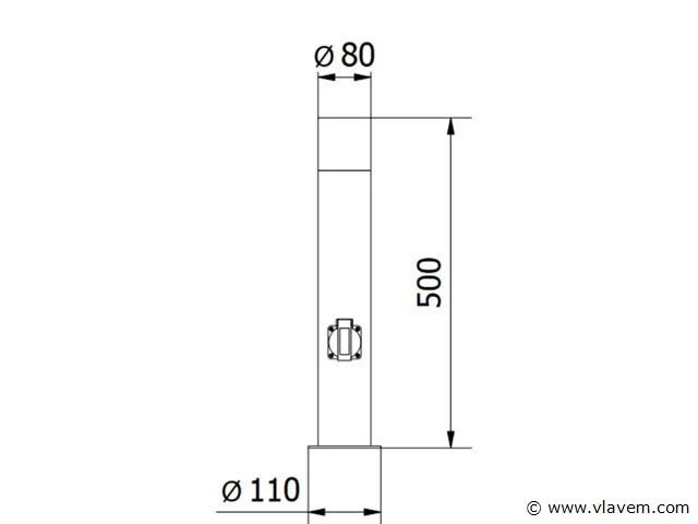 4 x largo 50 schuko buiten lamp zwart - afbeelding 2 van  7