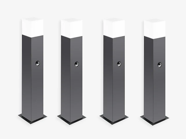 4 x largo 50 sensor buiten lamp zwart - afbeelding 6 van  7
