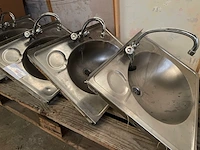 4 x lavabo met kraan inox - afbeelding 1 van  4