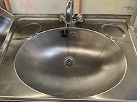 4 x lavabo met kraan inox - afbeelding 2 van  4