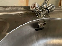 4 x lavabo met kraan inox - afbeelding 3 van  4