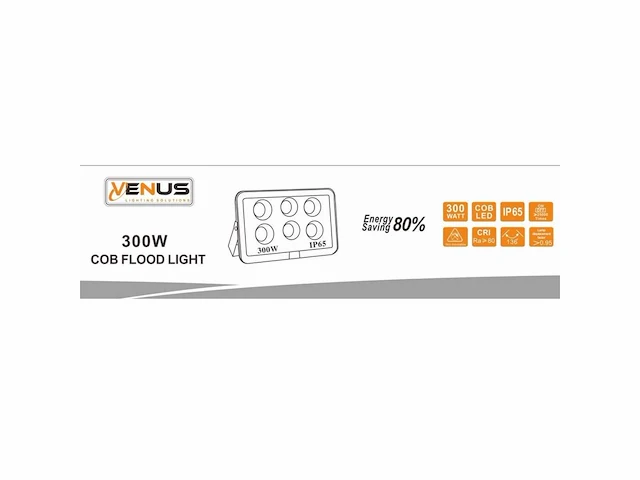 4 x led breedstraler 300w - 6500k koud wit - waterdicht ip65 - afbeelding 5 van  5