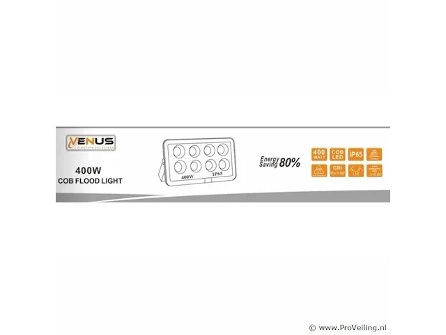 4 x led breedstraler 400w - 6500k koud wit - afbeelding 5 van  5