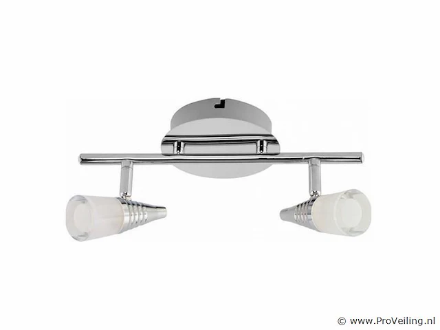 4 x led plafondlamp – 2 spots – di03 – 2 x 5w max – 4000k – neutraal wit – zilver - afbeelding 4 van  4