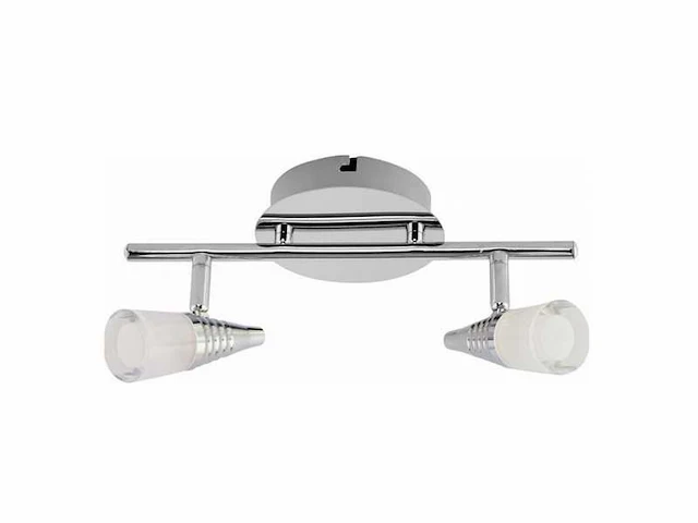 4 x led plafondlamp – 2 spots – di03 – 2 x 5w max – 4000k – neutraal wit – zilver - afbeelding 4 van  4