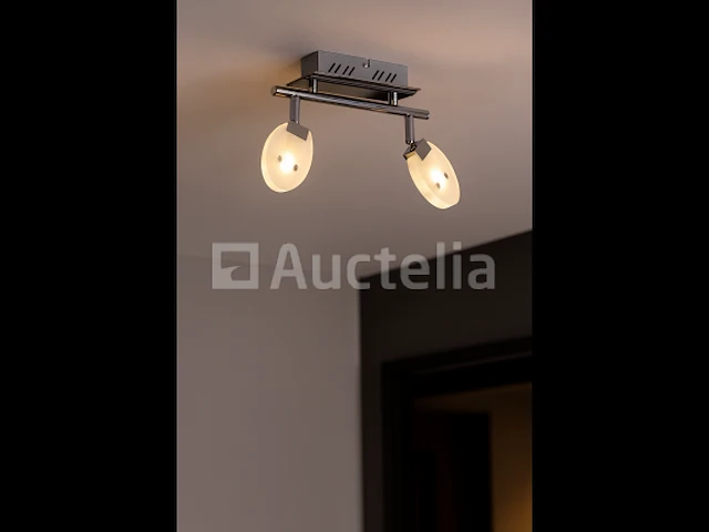 4 x led plafondlamp – 2 spots – hl7162l – 2 x 5w max – 4000k – neutraal wit – zilver - afbeelding 4 van  4