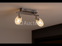 4 x led plafondlamp – 2 spots – hl7162l – 2 x 5w max – 4000k – neutraal wit – zilver - afbeelding 2 van  4