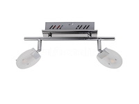 4 x led plafondlamp – 2 spots – hl7162l – 2 x 5w max – 4000k – neutraal wit – zilver - afbeelding 4 van  4
