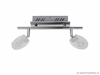 4 x led plafondlamp – 2 spots – hl7162l – 2 x 5w max – 4000k – neutraal wit – zilver - afbeelding 4 van  4