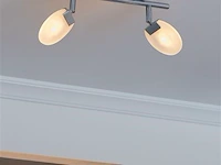 4 x led plafondlamp – 2 spots – hl7162l – 2 x 5w max – 4000k – neutraal wit – zilver - afbeelding 2 van  4
