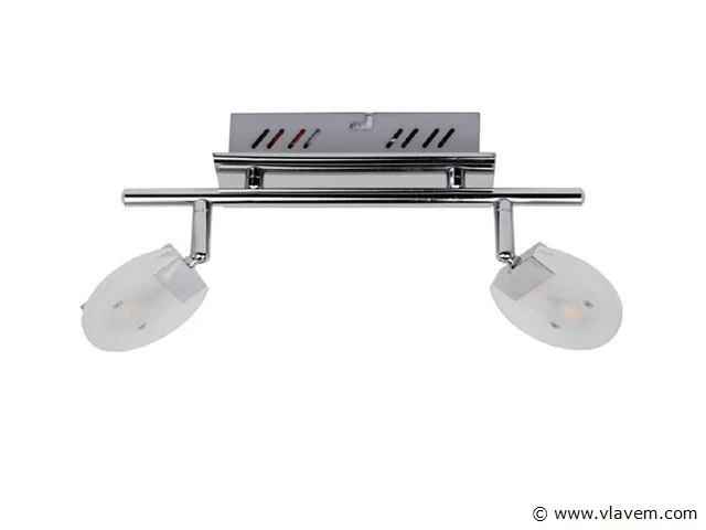 4 x led plafondlamp – 2 spots – hl7162l – 2 x 5w max – 4000k – neutraal wit – zilver - afbeelding 4 van  4
