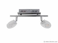 4 x led plafondlamp – 2 spots – hl7162l – 2 x 5w max – 4000k – neutraal wit – zilver - afbeelding 4 van  4