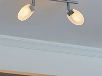 4 x led plafondlamp – 2 spots – hl7162l – 2 x 5w max – 4000k – neutraal wit – zilver - afbeelding 3 van  5