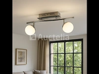 4 x led plafondlamp – 2 spots – hl7182l – 2 x 4w max – 4000k – neutraal wit – zilver - afbeelding 2 van  4