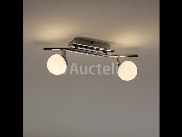 4 x led plafondlamp – 2 spots – hl7182l – 2 x 4w max – 4000k – neutraal wit – zilver - afbeelding 1 van  4