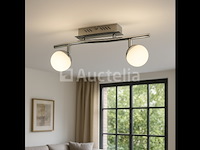 4 x led plafondlamp – 2 spots – hl7182l – 2 x 4w max – 4000k – neutraal wit – zilver - afbeelding 3 van  4