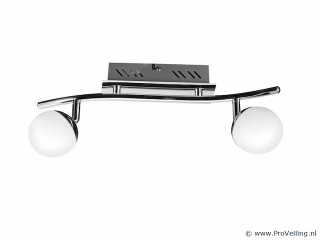 4 x led plafondlamp – 2 spots – hl7182l – 2 x 4w max – 4000k – neutraal wit – zilver - afbeelding 4 van  4