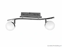 4 x led plafondlamp – 2 spots – hl7182l – 2 x 4w max – 4000k – neutraal wit – zilver - afbeelding 4 van  4