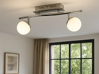 4 x led plafondlamp – 2 spots – hl7182l – 2 x 4w max – 4000k – neutraal wit – zilver - afbeelding 2 van  4