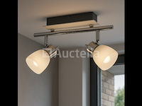 4 x led plafondlamp – 2 spots – hl7192l – 2 x 4w max – 4000k – neutraal wit – zilver - afbeelding 3 van  4