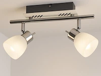 4 x led plafondlamp – 2 spots – hl7192l – 2 x 4w max – 4000k – neutraal wit – zilver - afbeelding 2 van  4